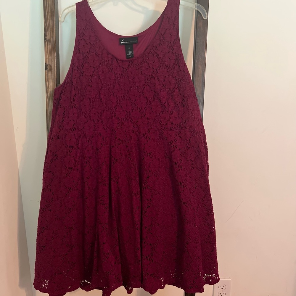 Lane Bryant Deep Red Lace Dress